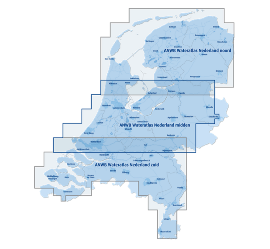 ANWB Wateratlas / Waterkaart Nederland Zuid