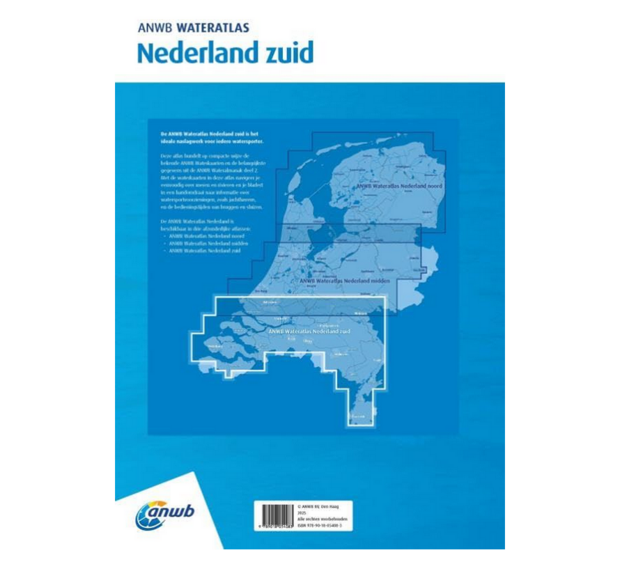 ANWB Wateratlas / Waterkaart Nederland Zuid