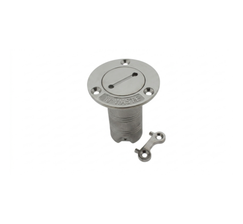 Allpa RVS Dekvuldop 'Waste' slangaansluitingDiameter 38mm flensDiameter 76mm 0Graden model