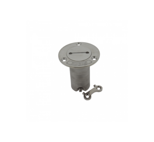 Allpa RVS Dekvuldop 'Gas'  slangaansluitingDiameter 38mm  flensDiameter 76mm  0Graden  model