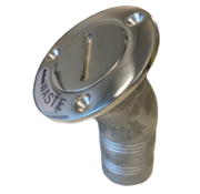 Allpa RVS Dekvuldop 'Waste'  slangaansluitingDiameter 38mm  flensDiameter 76mm  30Graden  model