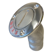 Allpa RVS Dekvuldop 'Gas'  slangaansluitingDiameter 38mm  flensDiameter 76mm  30Graden  model