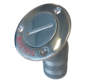 RVS Dekvuldop 'Petrol'  slangaansluitingDiameter 38mm  flensDiameter 76mm  30Graden  model