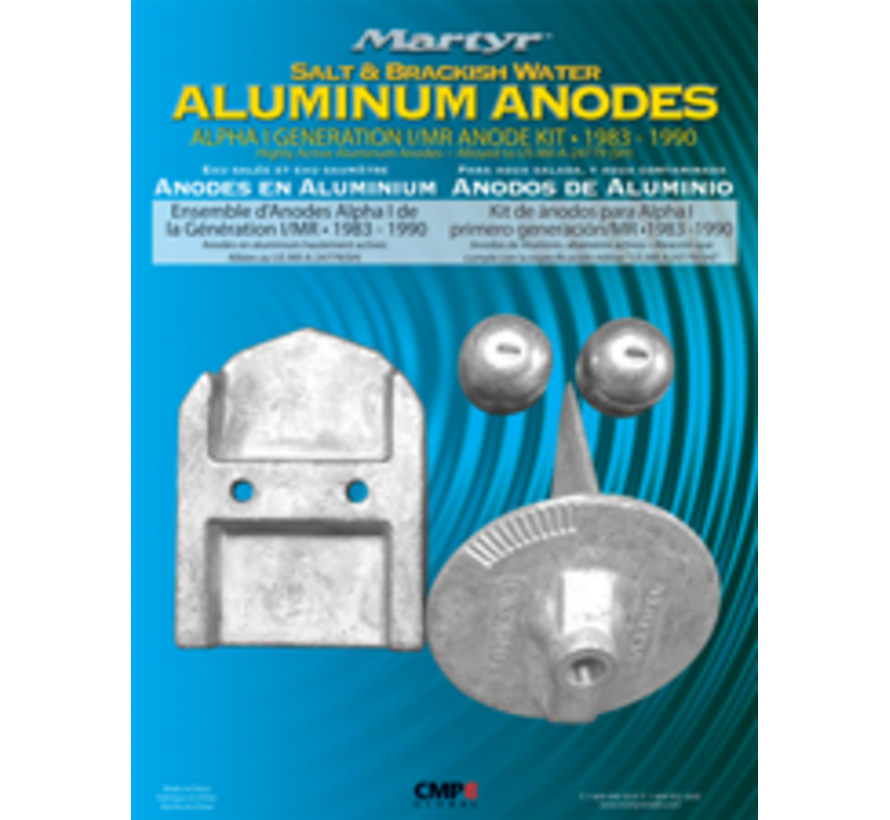Martyr Aluminium Anode Kit voor MerCruiser Alpha One Gen I (1983-1990)