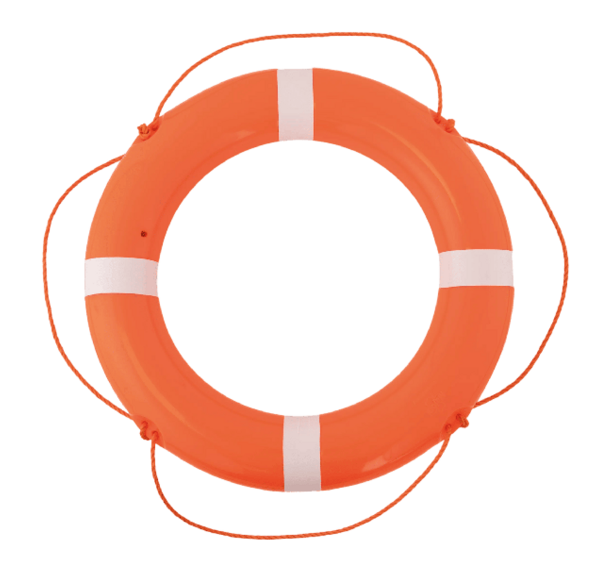 Talamex PVC Reddingsboei 60 cm Oranje/Wit – 110N met Lijn