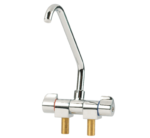 Dometic Dometic Tap AC 537 Dubbele Waterkraan Verchroomd Messing