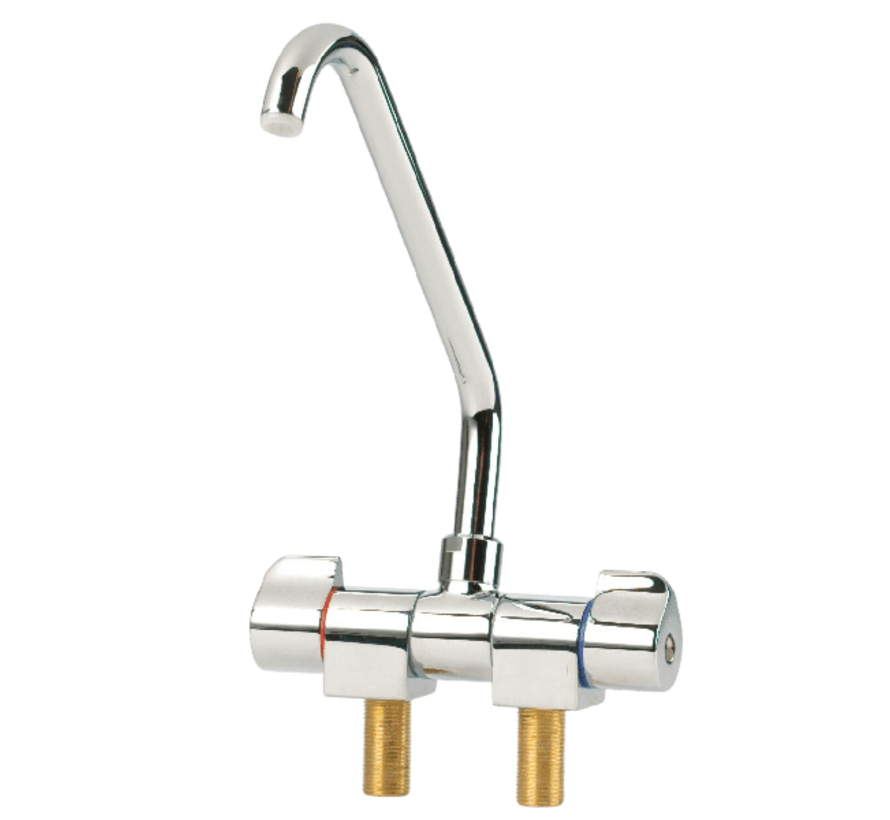 Dometic Tap AC 537 Dubbele Waterkraan Verchroomd Messing