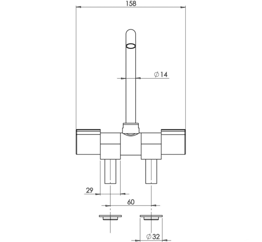 Trem Mengkraan Chroom met Draaibare Uitloop – 3/8" Aansluiting