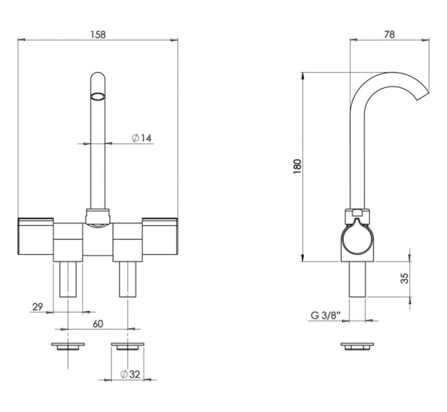 Trem Mengkraan Chroom Dubbel – 3/8" Slangaansluiting