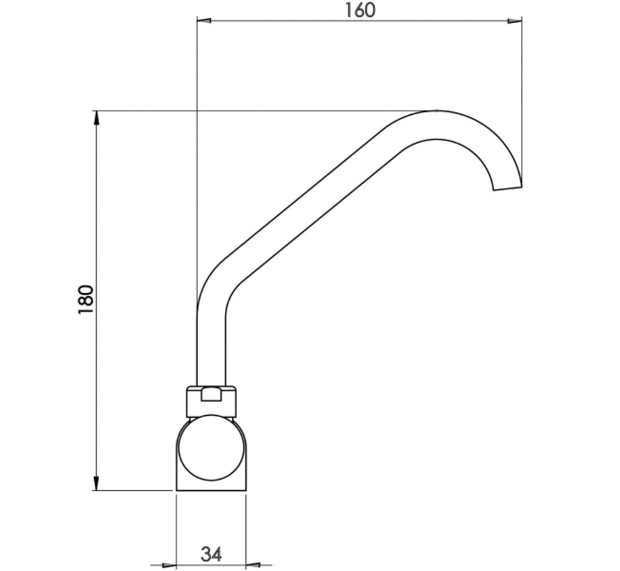 Trem Kraan Chroom Enkel – 3/8" Slangaansluiting