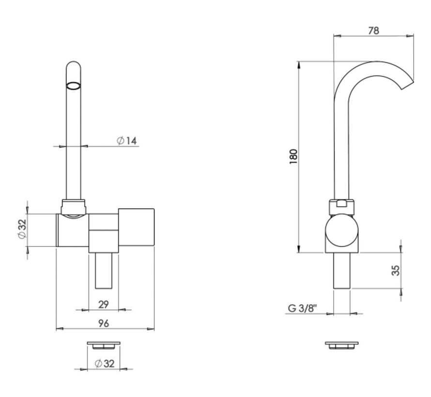Trem Waterkraan Chroom Enkel – 3/8" Slangaansluiting