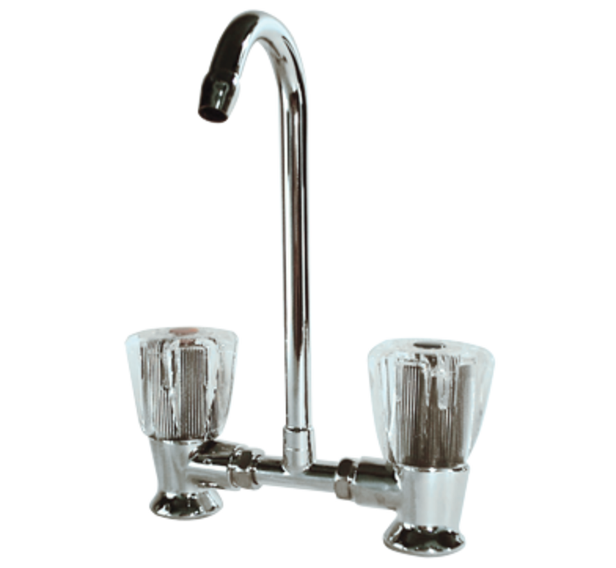 Allpa 2-Knops Mengkraan Verchroomd met Draaibare Uitloop – 3/8"