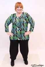 New Jersey NewJersey - Shirt Donna - Zwart Groen Zebra :