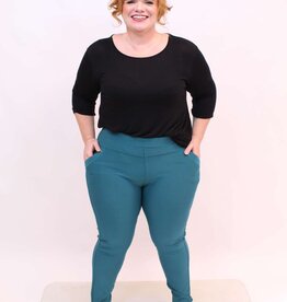 RivaFashion - Pantalon Luna - Uni Verdigris / Petrol :