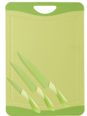 Bergner Snijbord met 3 messen (groen)