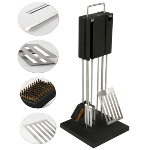 QDO Roestvrijstalen Barbecue- /Grillset Deluxe met standaard