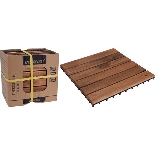 ProGarden Terrastegels acaciahout - set van 9 - 30x30