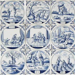 Frisiantiles Kacheln mit biblischen Szenen B10-18
