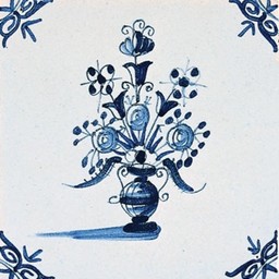 Frisiantiles Tegels bloempotjes in ossekop