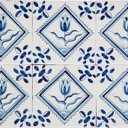 Frisiantiles Tegels tulpen in gekarteld kwadraat