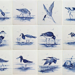 Frisiantiles Tiles with meadow birds 1-12