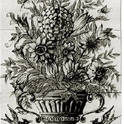 Frisiantiles Fliesen-Tableau-Blumenvase A