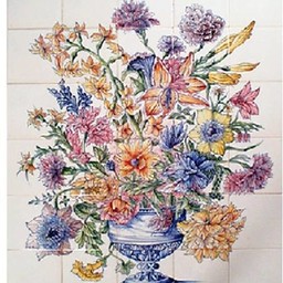 Frisiantiles Tegeltableau bloemenvaas E