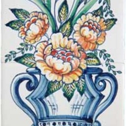 Frisiantiles Tegeltableau bloemenvaas F