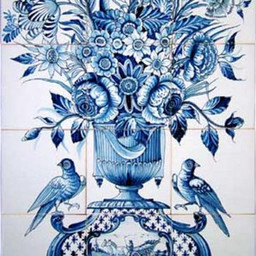 Frisiantiles Fliesen-Tableau-Blumenvase J