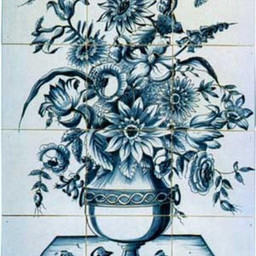Frisiantiles Fliesen-Tableau-Blumenvase L