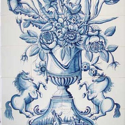 Frisiantiles Fliesen-Tableau-Blumenvase O