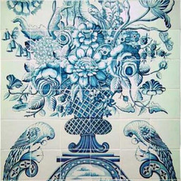 Frisiantiles Tegeltableau bloemenvaas Q