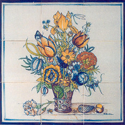 Frisiantiles Fliesen-Tableau-Blumenvase S