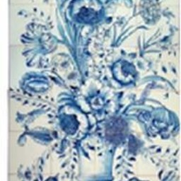 Frisiantiles Fliesentableau Blumenvase U