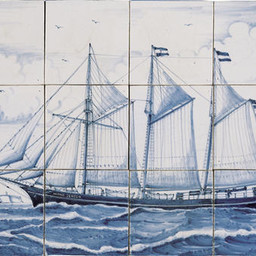 Frisiantiles Kacheltableau Dreimaster 'Hanna Jensen'