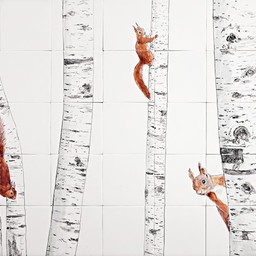 Frisiantiles Kacheltableau Eichhörnchen