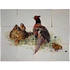 Tile panel Pheasants with chicks