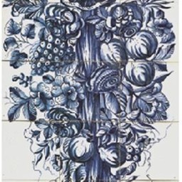 Frisiantiles Fliesentableau Girlande blau