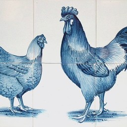 Frisiantiles Tegeltableau haan en hen I