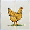 Tile panel with chickens II