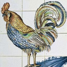 Frisiantiles Tegeltableau haan kleur I