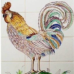 Frisiantiles Tegeltableau haan kleur II