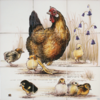 Tile panel hen with chicks
