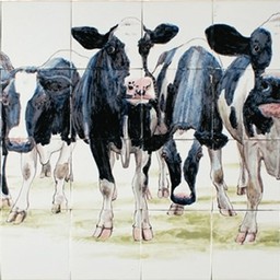 Frisiantiles Tile panel seven Holstein cows