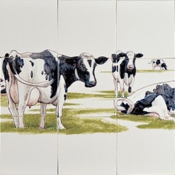 Frisiantiles Tile panel with Frisian cows