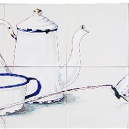 Frisiantiles Tegeltableau koffiekan II