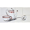 Tile panel with red enamel coffee pot