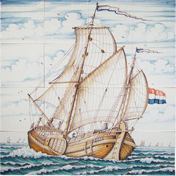 Frisiantiles Tegeltableau kofschip kleur