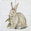 Tegeltableau konijn met blad