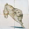 Tegeltableau konijn met blad